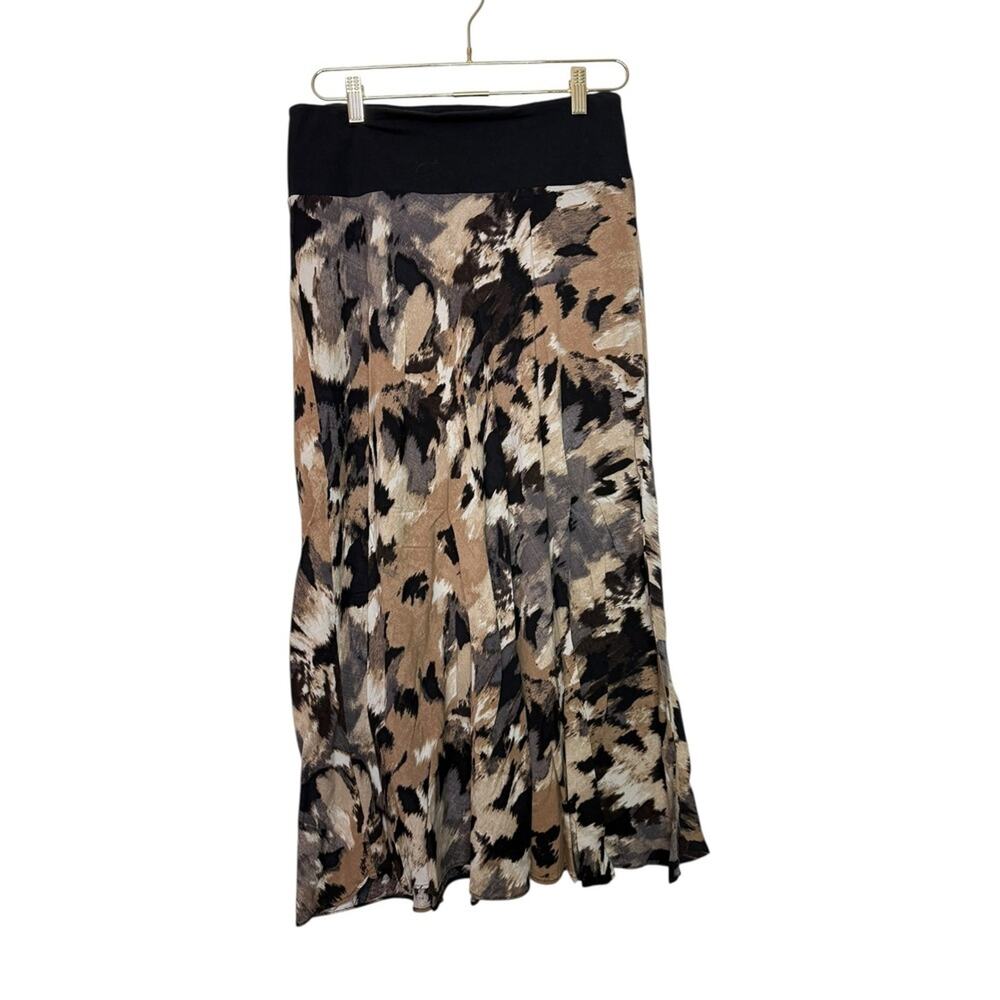 Vintage George Women's Black Dune Combo Maxi Skirt Size M 8-10 Abstract Print‎